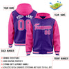 Custom Purple Pink Raglan Sleeves Varsity Full-Snap Letterman Two Tone Jacket Hoodie