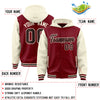 Custom Crimson Cream Raglan Sleeves Varsity Full-Snap Letterman Two Tone Jacket Hoodie