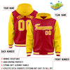 Custom Red Gold Raglan Sleeves Varsity Full-Snap Letterman Two Tone Jacket Hoodie