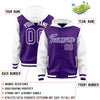 Custom Purple White Raglan Sleeves Varsity Full-Snap Letterman Two Tone Jacket Hoodie