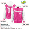 Custom Pink White Raglan Sleeves Varsity Full-Snap Letterman Two Tone Jacket Hoodie