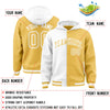 Custom White Khaki Split Fashion Varsity Full-Snap Letterman Two Tone Jacket Hoodie