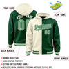 Custom Cream Green Split Fashion Varsity Full-Snap Letterman Two Tone Jacket Hoodie