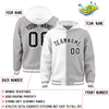 Custom White Gray Split Fashion Varsity Full-Snap Letterman Two Tone Jacket Hoodie