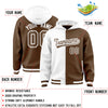 Custom White Light Brown Split Fashion Varsity Full-Snap Letterman Two Tone Jacket Hoodie