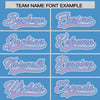 Custom Light Purple Powder Blue Split Fashion Varsity Full-Snap Letterman Two Tone Jacket Hoodie