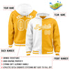 Custom White Gold Split Fashion Varsity Full-Snap Letterman Two Tone Jacket Hoodie