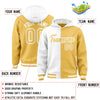 Custom White Khaki Split Fashion Varsity Full-Snap Letterman Two Tone Jacket Hoodie