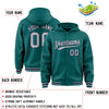 Custom Aqua Gray-Navy Varsity Full-Snap Letterman Classic Jacket Hoodie