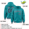 Custom Aqua Black-Aqua Varsity Full-Snap Letterman Classic Jacket Hoodie