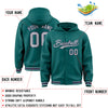 Custom Aqua Gray-Navy Varsity Full-Snap Letterman Classic Jacket Hoodie