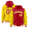 Custom Red Gold Raglan Sleeves Varsity Full-Snap Letterman Two Tone Hoodie Jacket