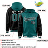 Custom Aqua Black Raglan Sleeves Varsity Full-Snap Letterman Two Tone Jacket Hoodie