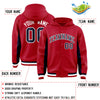 Custom Red Navy Color Block Varsity Full-Snap Letterman Jacket Hoodie