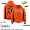 Custom Orange Navy Color Block Varsity Full-Snap Letterman Jacket Hoodie