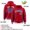 Custom Red Royal Color Block Varsity Full-Snap Letterman Jacket Hoodie