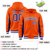 Custom Orange Royal Color Block Varsity Full-Snap Letterman Jacket Hoodie
