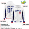 Custom White Royal Color Block Varsity Full-Snap Letterman Jacket Hoodie