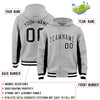 Custom Gray Black Color Block Varsity Full-Snap Letterman Jacket Hoodie