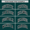 Custom Midnight Green Black Color Block Varsity Full-Snap Letterman Jacket Hoodie