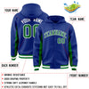 Custom Royal Kelly Green Color Block Varsity Full-Snap Letterman Jacket Hoodie