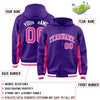 Custom Purple Pink Color Block Varsity Full-Snap Letterman Jacket Hoodie