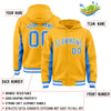 Custom Gold Powder Blue Color Block Varsity Full-Snap Letterman Jacket Hoodie
