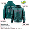 Custom Aqua Navy Color Block Varsity Full-Snap Letterman Jacket Hoodie