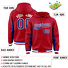 Custom Red Royal Color Block Varsity Full-Snap Letterman Jacket Hoodie