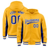 Custom Gold Royal Color Block Varsity Full-Snap Letterman Hoodie Jacket
