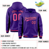 Custom Purple Black Color Block Varsity Full-Snap Letterman Jacket Hoodie