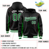 Custom Black Kelly Green Color Block Varsity Full-Snap Letterman Jacket Hoodie