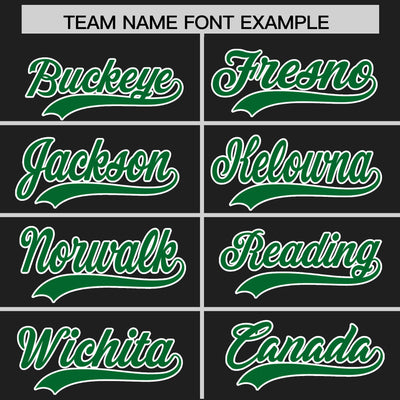 Custom Black Kelly Green Color Block Varsity Full-Snap Letterman Jacket Hoodie