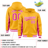Custom Gold Pink Color Block Varsity Full-Snap Letterman Jacket Hoodie