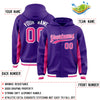 Custom Purple Pink Color Block Varsity Full-Snap Letterman Jacket Hoodie