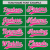 Custom Kelly Green Pink Color Block Varsity Full-Snap Letterman Jacket Hoodie