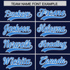 Custom Navy Powder Blue Color Block Varsity Full-Snap Letterman Jacket Hoodie