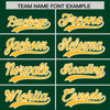 Custom Green Gold Color Block Varsity Full-Snap Letterman Jacket Hoodie