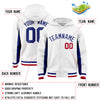 Custom White Royal Color Block Varsity Full-Snap Letterman Jacket Hoodie