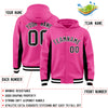 Custom Pink Black Color Block Varsity Full-Snap Letterman Jacket Hoodie