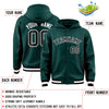 Custom Midnight Green Black Color Block Varsity Full-Snap Letterman Jacket Hoodie