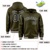 Custom Olive Black Color Block Varsity Full-Snap Letterman Jacket Hoodie