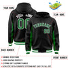 Custom Black Kelly Green Color Block Varsity Full-Snap Letterman Jacket Hoodie