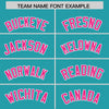 Custom Aqua Pink Color Block Varsity Full-Snap Letterman Jacket Hoodie