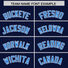 Custom Navy Powder Blue Color Block Varsity Full-Snap Letterman Jacket Hoodie
