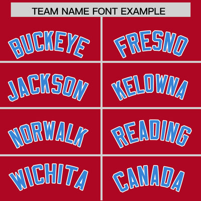 Custom Red Powder Blue Color Block Varsity Full-Snap Letterman Jacket Hoodie