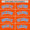 Custom Orange Powder Blue Color Block Varsity Full-Snap Letterman Jacket Hoodie