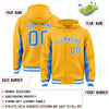 Custom Gold Powder Blue Color Block Varsity Full-Snap Letterman Jacket Hoodie