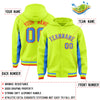 Custom Neon Green Powder Blue Color Block Varsity Full-Snap Letterman Jacket Hoodie