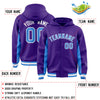 Custom Purple Powder Blue Color Block Varsity Full-Snap Letterman Jacket Hoodie